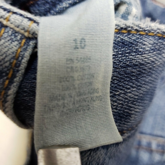 Womens American Eagle vintage size 10 cotton Jean Shorts denim blue 00s Y2K - Picture 6 of 8